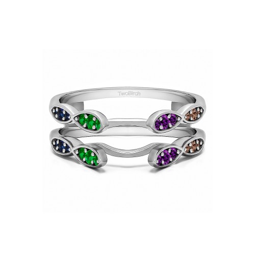Genuine Birthstone Infinity Wedding Ring Guard Enhancer(0.32 Carat)