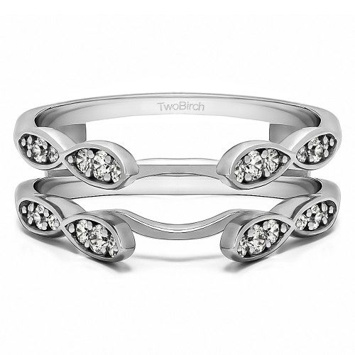 0.32 Ct. Shared Prong Cathedral Infinity Ring Guard