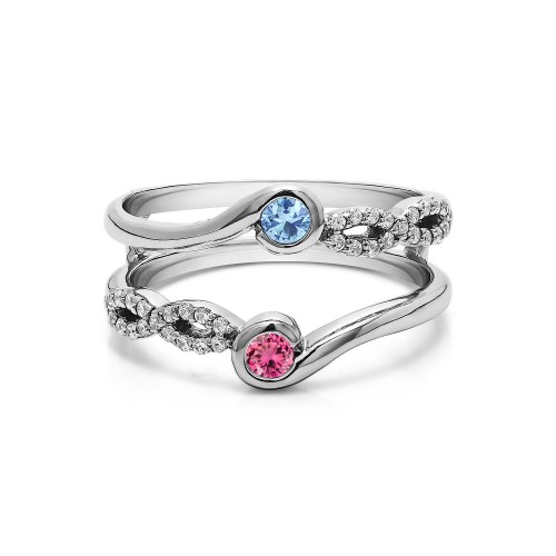 Genuine Birthstone Infinity Ring Guard Enhancer(0.34 Carat)