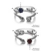 Genuine Birthstone Two Stone Leaf Ring Guard Enhancer (0.41 Carat)