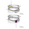 Genuine Birthstone Two Stone Wedding Ring Guard Enhancer (0.66 Carat)