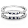0.175 Ct. Sapphire and Diamond Raised Shared Prong Ring Guard