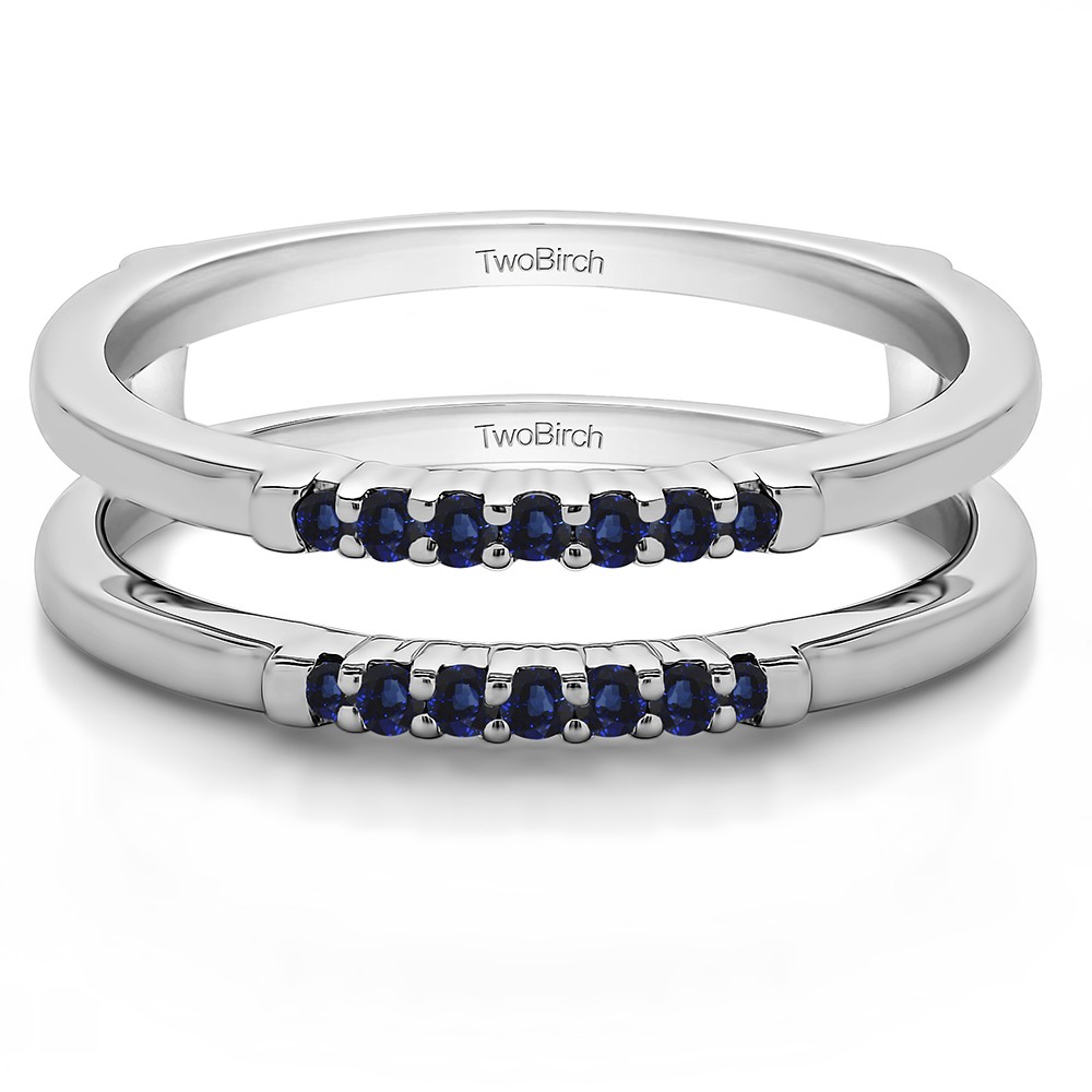 0.175 Ct. Sapphire Raised Shared Prong Ring Guard