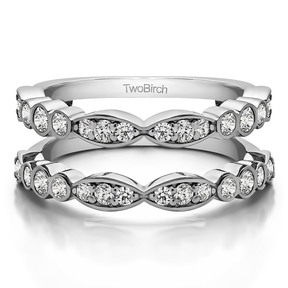 0.64 Ct. Alternating Marquise Shape and Round Ring Guard