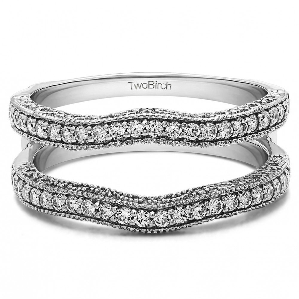 0.48 Ct. Contour Ring Guard with Millgrained Edges and Filigree Cut Out Design