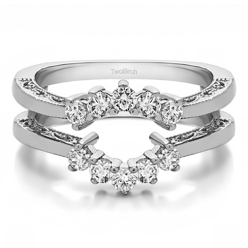 0.5 Ct. Filigree Vintage Halo Ring Guard