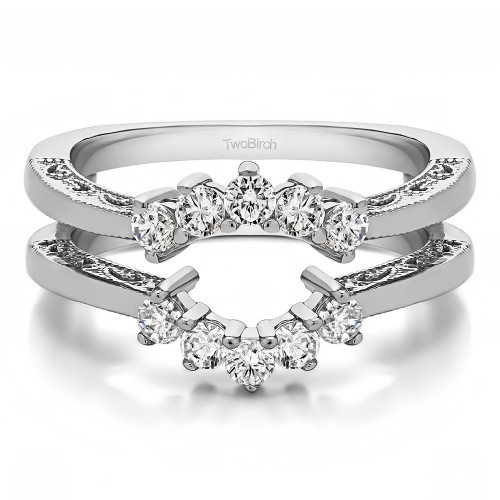 0.5 Ct. Filigree Vintage Halo Ring Guard