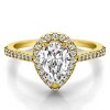 1 Ct. Pear Classic Halo Pave Engagement Ring