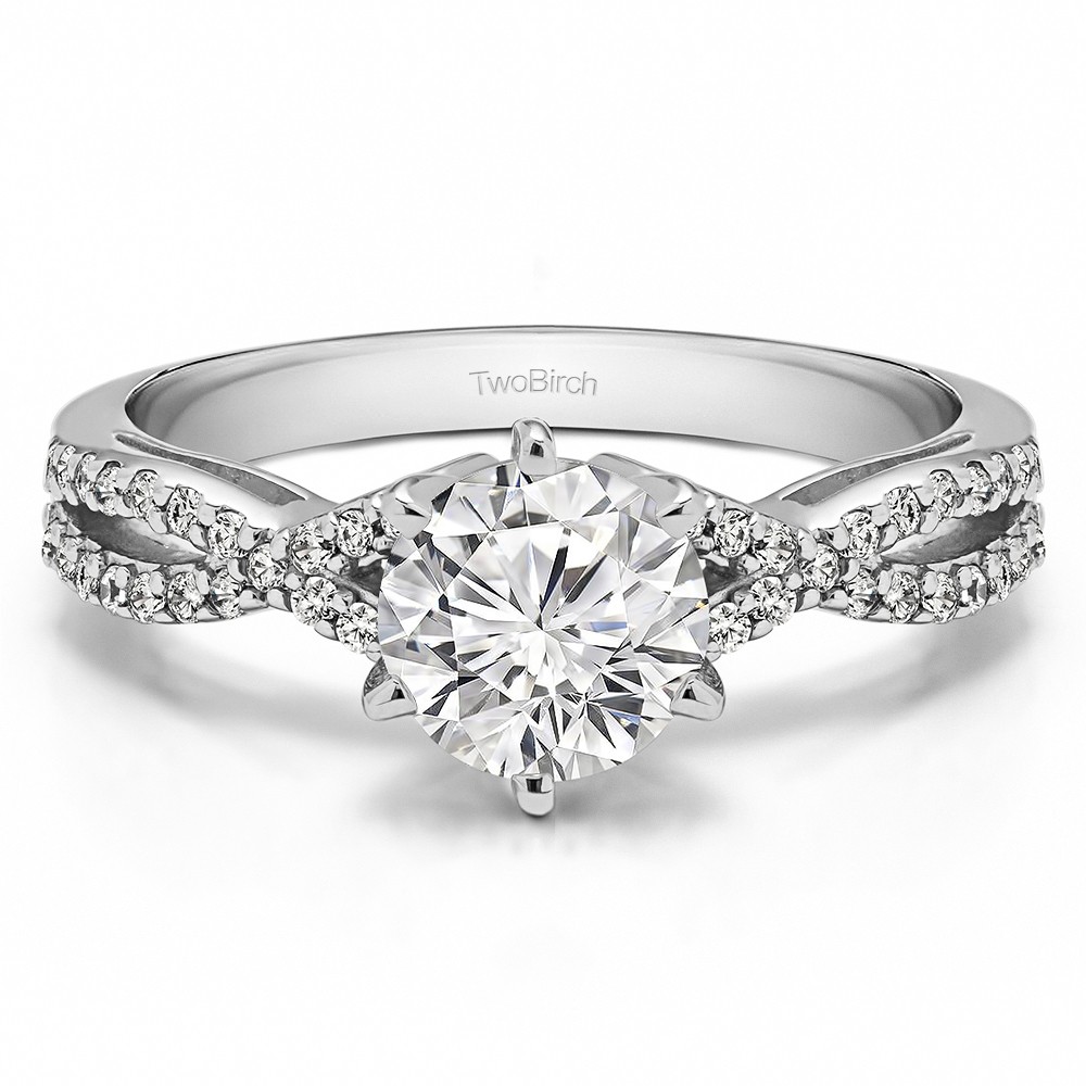1 Ct. Round Infinity Shank Engagement Ring