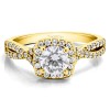 1 Carat Round Halo Twisted Shank Engagement Ring