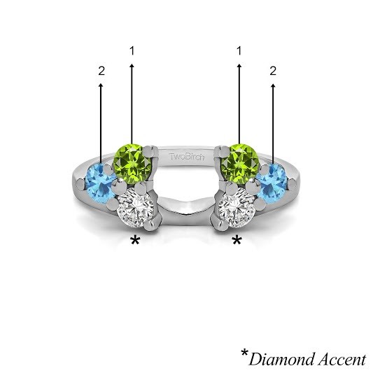 Genuine Birthstone Three Stone Ring Wrap Enhancer(0.51 Carat)