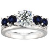 0.15 Ct. Sapphire Graduated Four Stone Shared Prong Set Ring Wrap