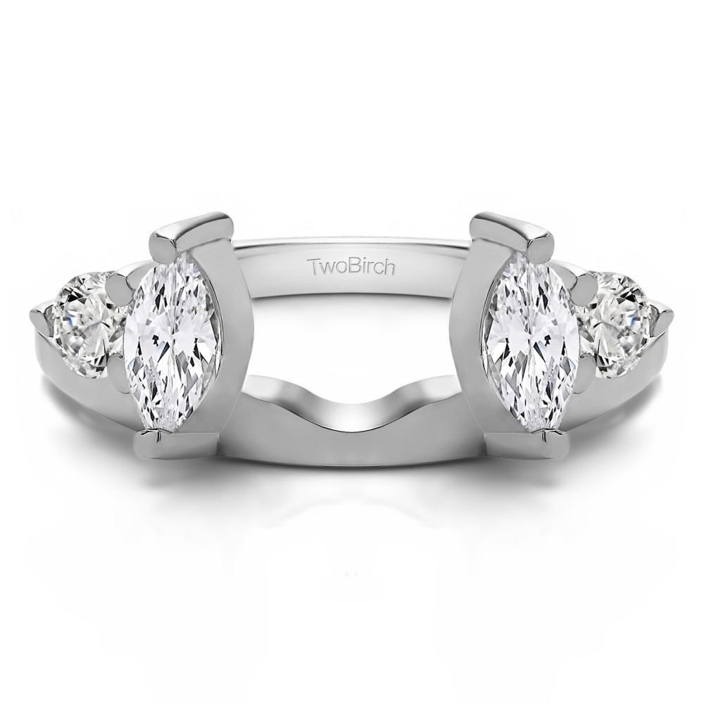 0.25 Ct. Round and Marquise Wedding Ring Wrap