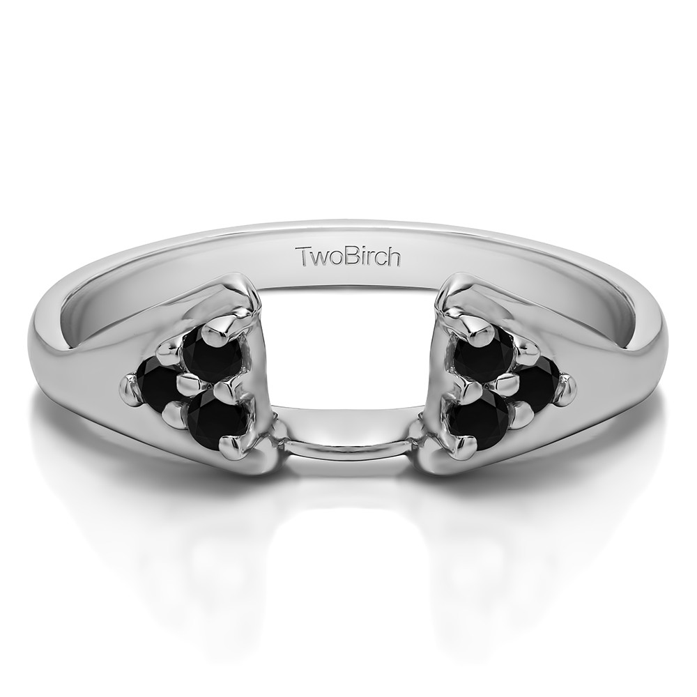 0.15 Ct. Black Six Stone Prong Set Cluster Ring Wrap Enhancer