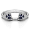 0.15 Ct. Sapphire Six Stone Prong Set Cluster Ring Wrap Enhancer