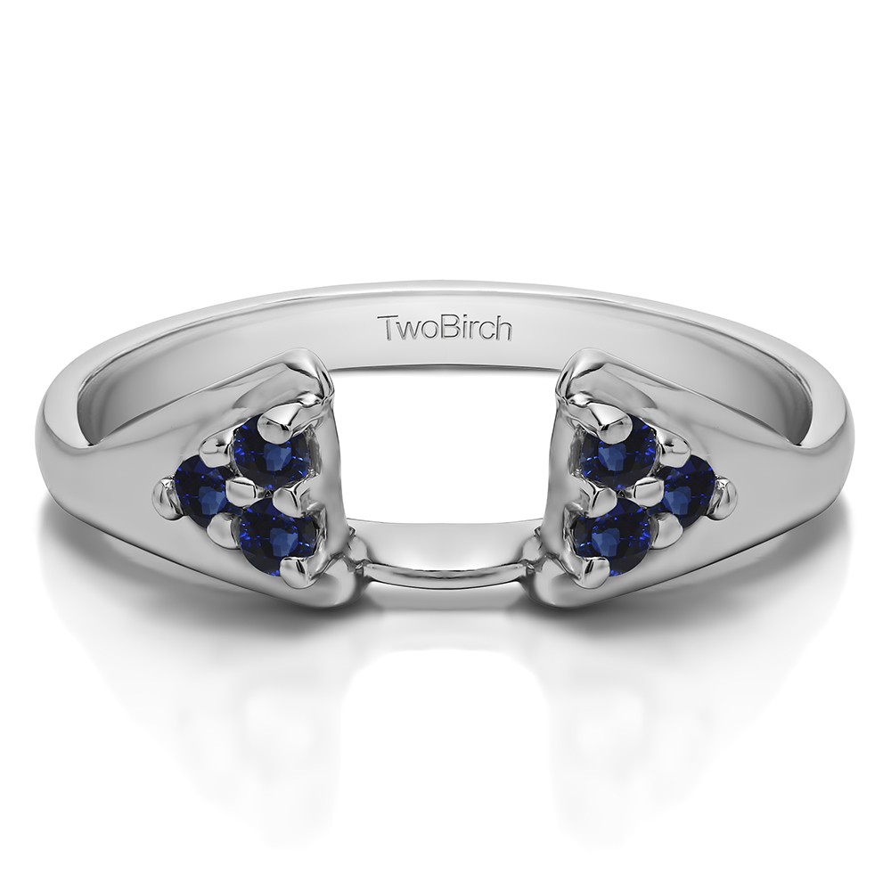 0.15 Ct. Sapphire Six Stone Prong Set Cluster Ring Wrap Enhancer