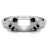 0.12 Ct. Black Bypass Shared Prong Six Stone Ring Wrap