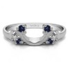 0.12 Ct. Sapphire and Diamond Bypass Shared Prong Six Stone Ring Wrap