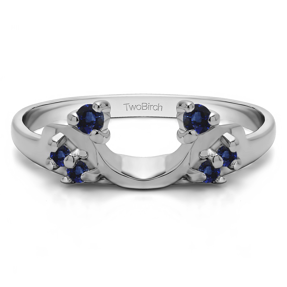 0.12 Ct. Sapphire Bypass Shared Prong Six Stone Ring Wrap