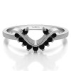 0.2 Ct. Black Round Chevron Swirl Prong Set Ring Wrap