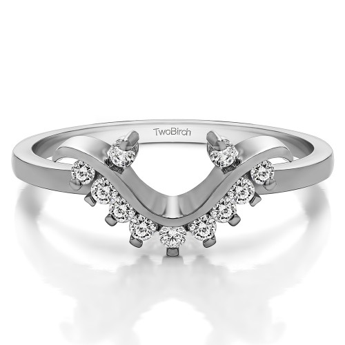 0.2 Ct. Round Chevron Swirl Prong Set Ring Wrap