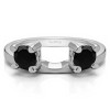 0.25 Ct. Black Two Stone Round Ring Wrap Enhancer