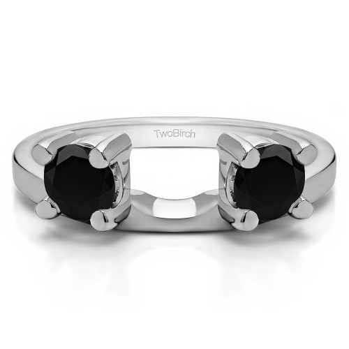 0.25 Ct. Black Two Stone Round Ring Wrap Enhancer