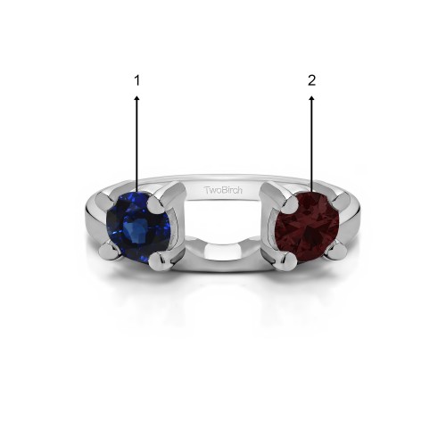 Genuine Birthstone Three Stone Round Prong Set Ring Wrap Enhancer(0.5 Carat)