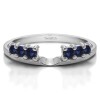 0.25 Ct. Sapphire Double Shared Prong Graduated Six Stone Ring Wrap