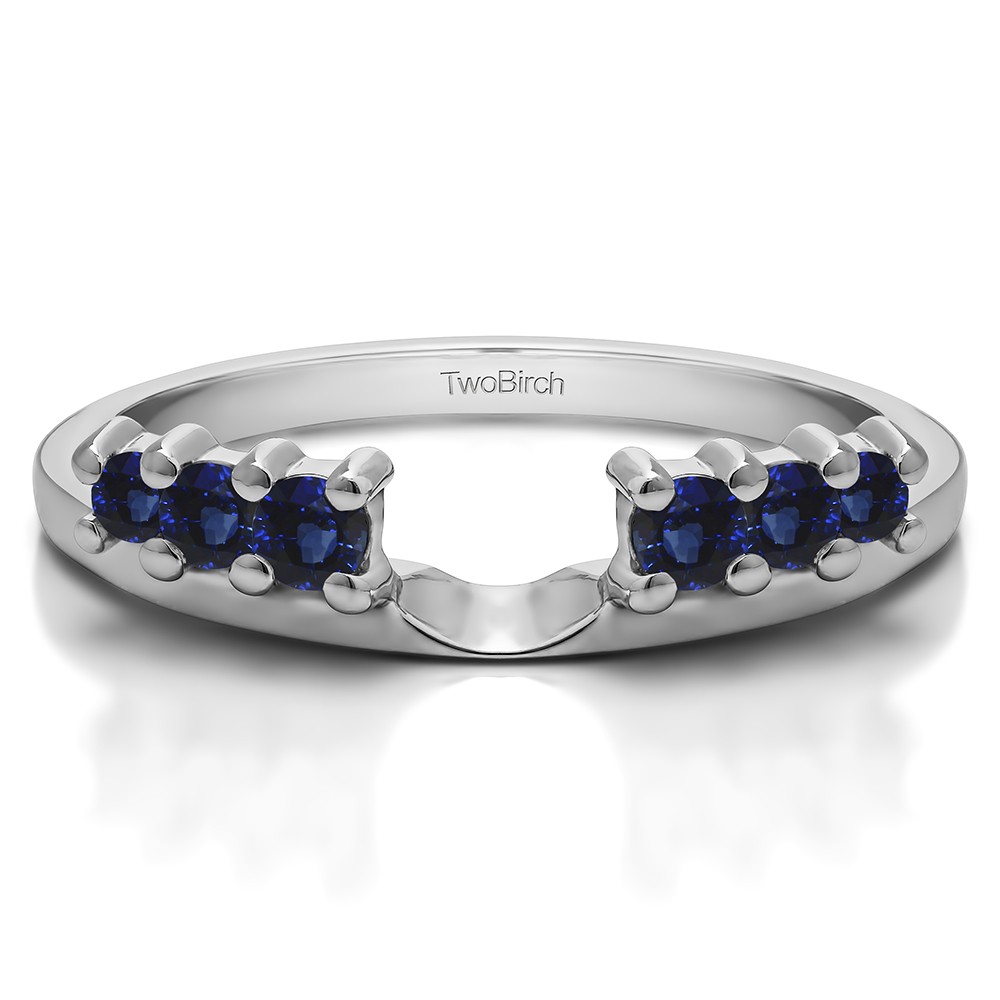 0.25 Ct. Sapphire Double Shared Prong Graduated Six Stone Ring Wrap