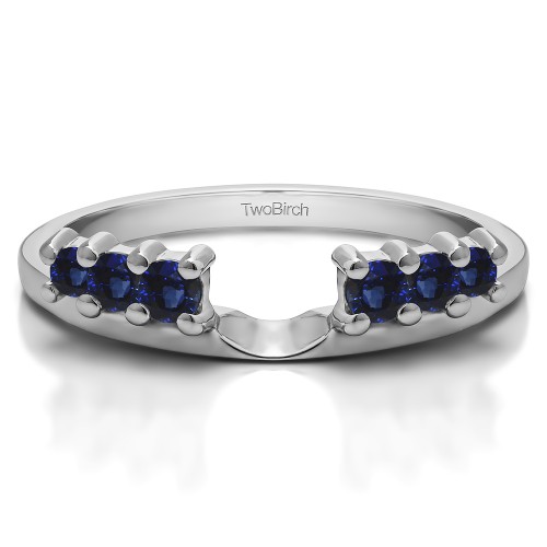 0.25 Ct. Sapphire Double Shared Prong Graduated Six Stone Ring Wrap