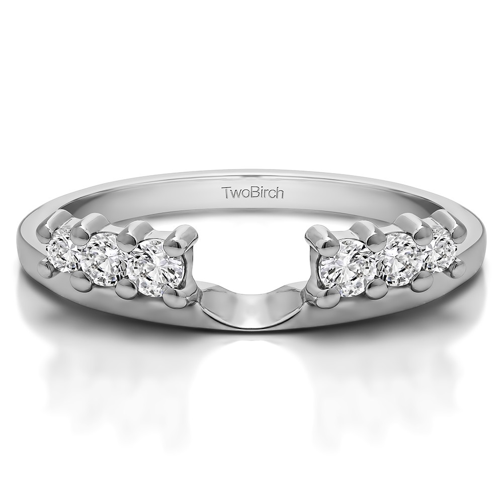 0.25 Ct. Double Shared Prong Graduated Six Stone Ring Wrap