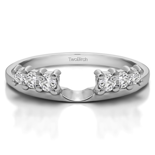 0.25 Ct. Double Shared Prong Graduated Six Stone Ring Wrap