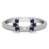 0.13 Ct. Sapphire Round Half Round Halo Ring Wrap
