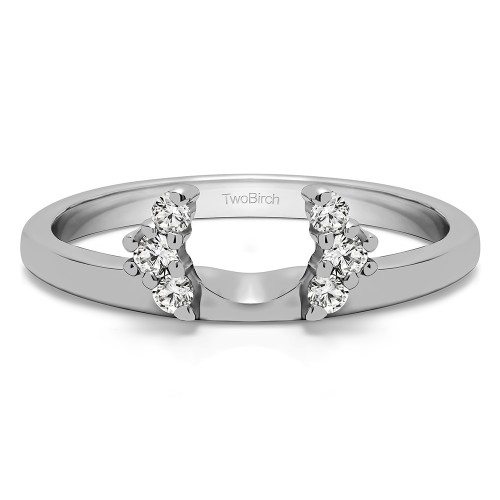 0.13 Ct. Round Half Round Halo Ring Wrap