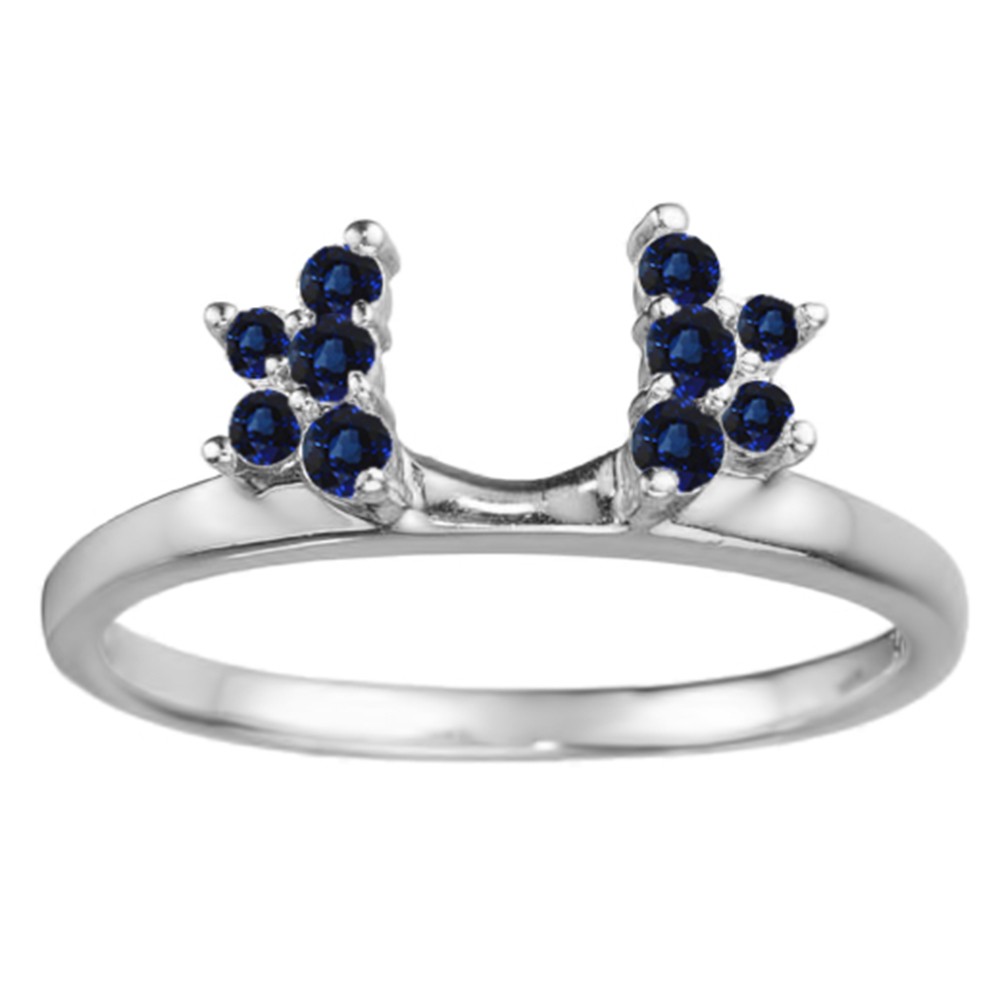 0.19 Ct. Sapphire Prong Set Star Solitaire Ring Wrap