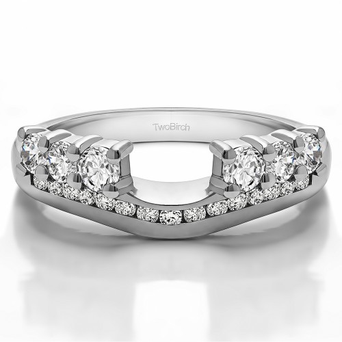 0.49 Ct. Six Stone Anniversary Ring Wrap with Channel Set Band