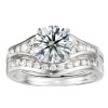 0.48 Ct. Round Channel Set Curved Anniversary Ring Wrap with Round