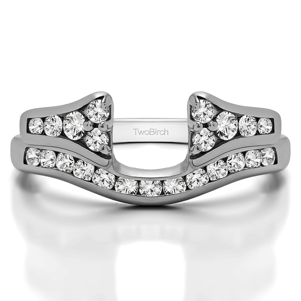 0.48 Ct. Round Channel Set Curved Anniversary Ring Wrap with Round