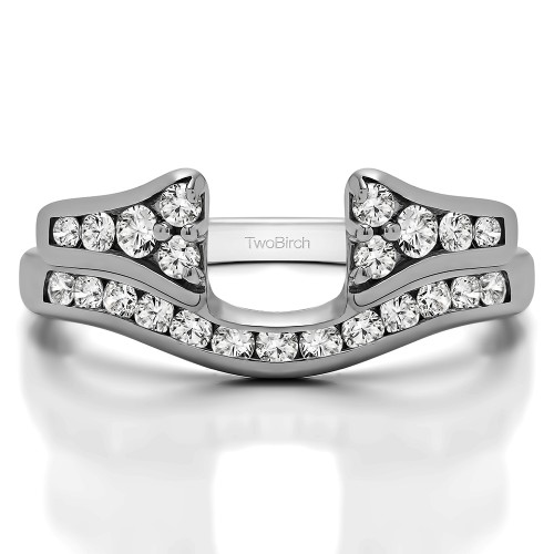 0.48 Ct. Round Channel Set Curved Anniversary Ring Wrap with Round
