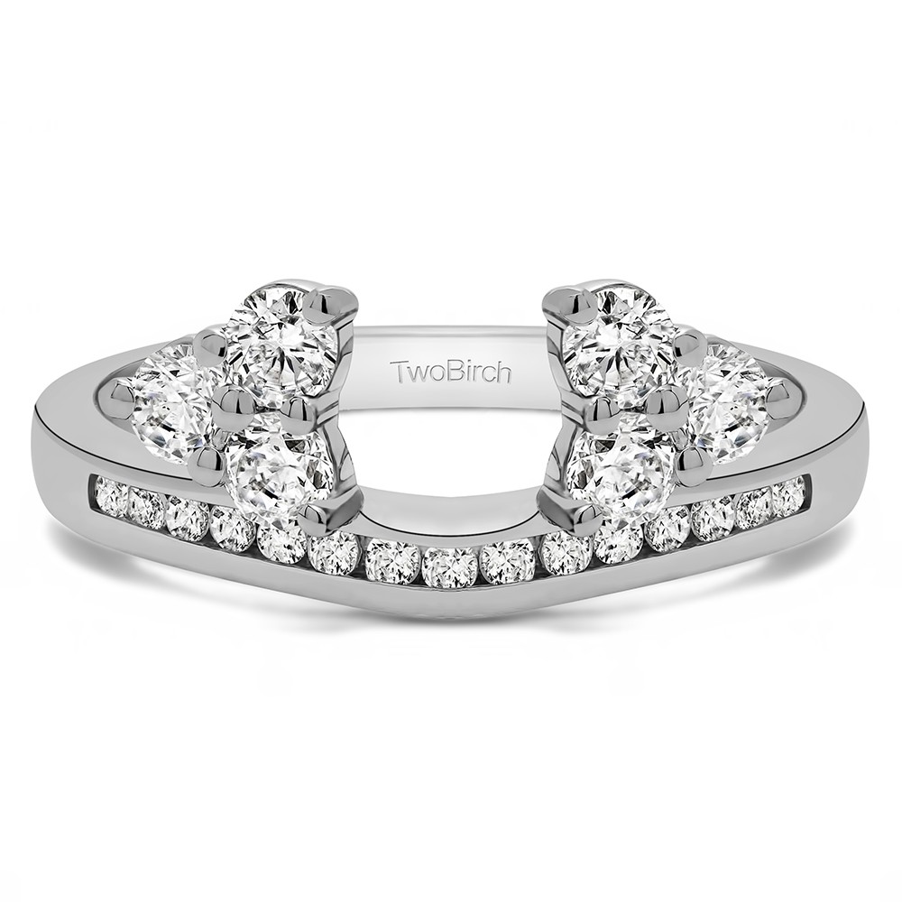 0.25 Ct. Round Cluster Contour Channel Set Anniversary Ring Wrap