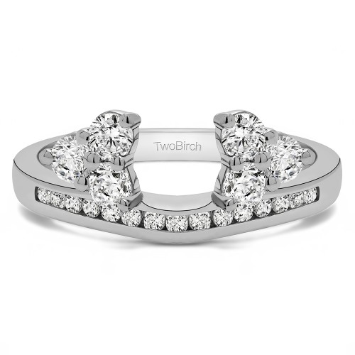 0.25 Ct. Round Cluster Contour Channel Set Anniversary Ring Wrap