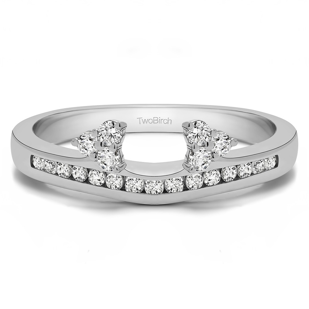0.51 Ct. Round Cluster Contour Channel Set Anniversary Ring Wrap