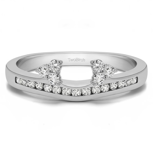 0.51 Ct. Round Cluster Contour Channel Set Anniversary Ring Wrap