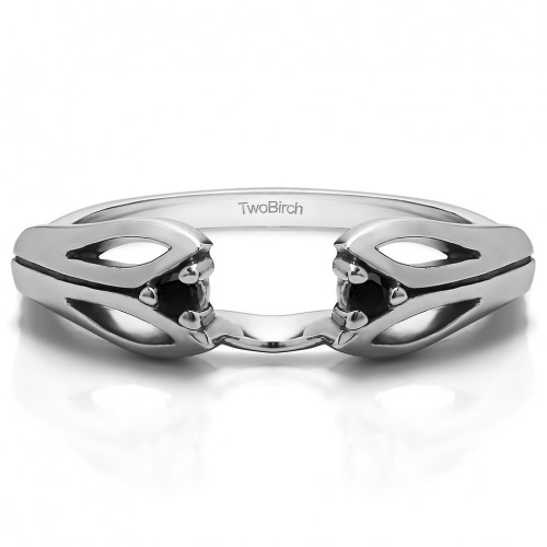 0.04 Ct. Black Leaf Cut Out Ring Wrap