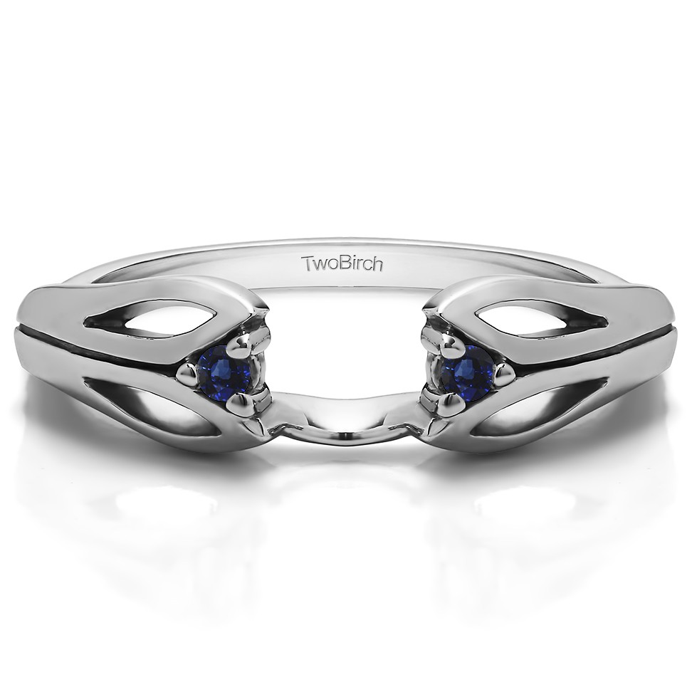 0.04 Ct. Sapphire Leaf Cut Out Ring Wrap