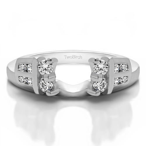 0.32 Ct. Double Row Channel and Prong Set Ring Wrap Enhancer