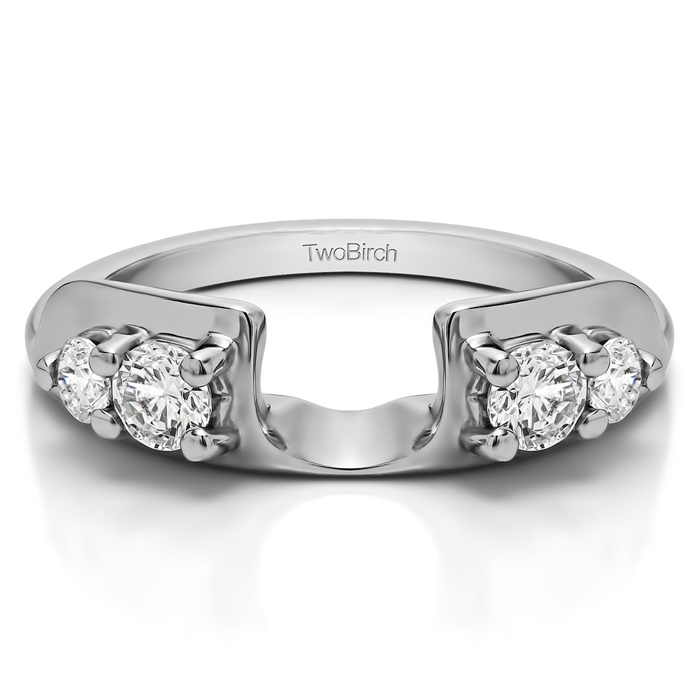 0.25 Ct. Graduated Four Stone Round Wedding Ring Wrap