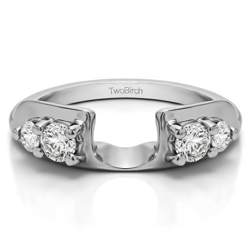 0.25 Ct. Graduated Four Stone Round Wedding Ring Wrap