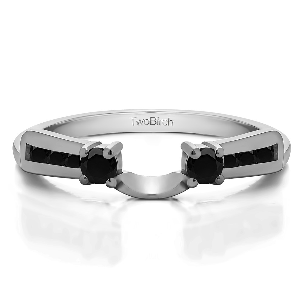 0.26 Ct. Black Channel and Prong Round Stone Ring Wrap Enhancer